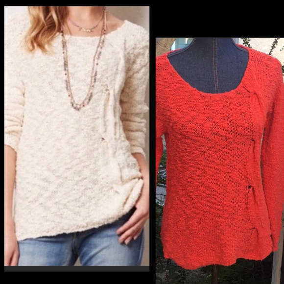 Anthro Red Sweater - Picture 2 of 11